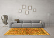 Machine Washable Animal Yellow Traditional Rug in a Living Room, wshtr3424yw