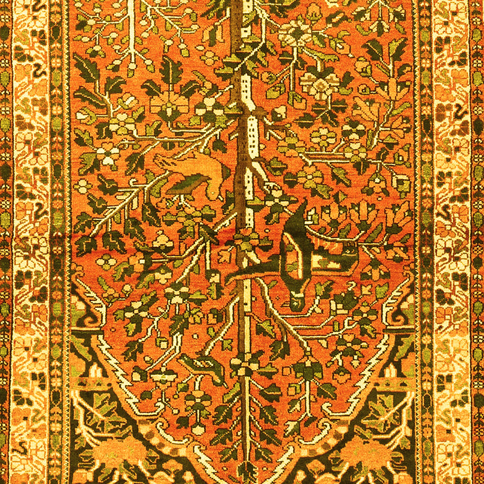 Machine Washable Animal Yellow Traditional Rug, wshtr3424yw