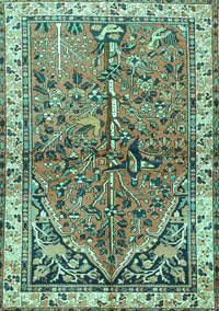 Animal Turquoise Traditional Rug, tr3424turq