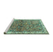 Sideview of Machine Washable Animal Turquoise Traditional Area Rugs, wshtr3424turq