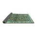 Sideview of Animal Turquoise Traditional Rug, tr3424turq