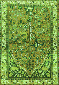 Animal Green Traditional Rug, tr3424grn