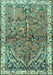 Machine Washable Animal Turquoise Traditional Area Rugs, wshtr3424turq