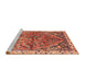 Sideview of Machine Washable Traditional Sand Brown Rug, wshtr3425