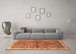 Machine Washable Animal Brown Traditional Rug in a Living Room,, wshtr3425brn