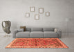 Machine Washable Animal Orange Traditional Area Rugs in a Living Room, wshtr3425org