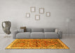 Machine Washable Animal Yellow Traditional Rug in a Living Room, wshtr3425yw