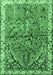 Machine Washable Animal Emerald Green Traditional Area Rugs, wshtr3425emgrn