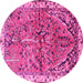 Round Animal Pink Traditional Rug, tr3425pnk