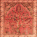 Serging Thickness of Animal Orange Traditional Rug, tr3425org