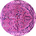 Round Animal Purple Traditional Rug, tr3425pur