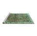 Sideview of Machine Washable Animal Turquoise Traditional Area Rugs, wshtr3425turq