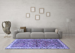 Machine Washable Animal Blue Traditional Rug in a Living Room, wshtr3425blu