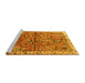 Sideview of Machine Washable Animal Yellow Traditional Rug, wshtr3425yw