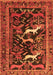 Serging Thickness of Machine Washable Animal Orange Traditional Area Rugs, wshtr3426org