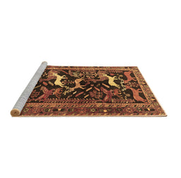 Sideview of Machine Washable Animal Brown Traditional Rug, wshtr3426brn