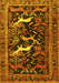 Animal Yellow Traditional Rug, tr3426yw