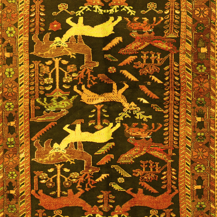 Animal Yellow Traditional Rug, tr3426yw
