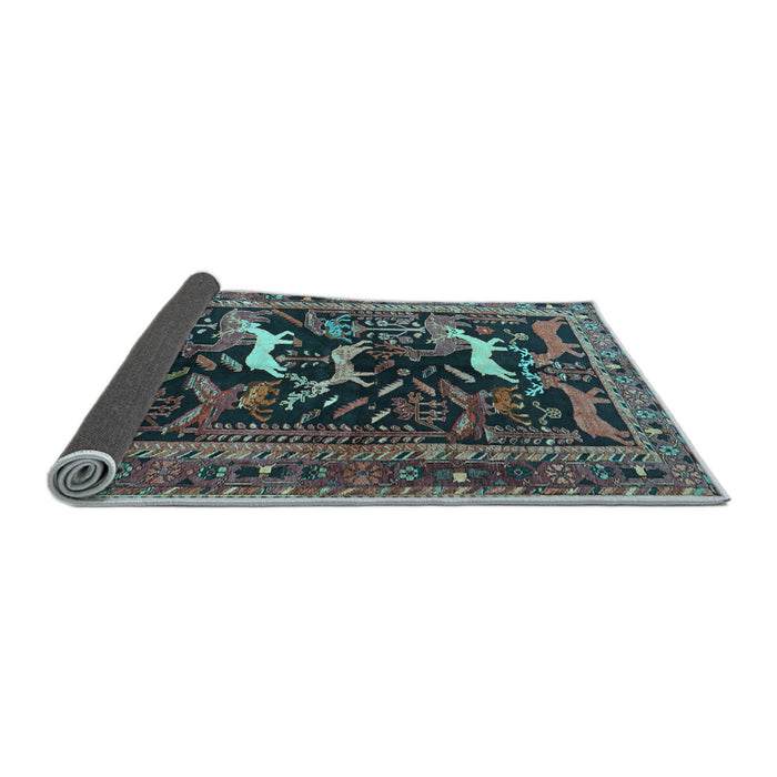 Sideview of Animal Light Blue Traditional Rug, tr3426lblu
