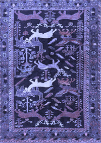 Animal Blue Traditional Rug, tr3426blu