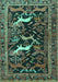 Animal Turquoise Traditional Rug, tr3426turq