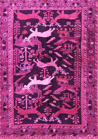 Animal Pink Traditional Rug, tr3426pnk