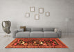 Machine Washable Animal Orange Traditional Area Rugs in a Living Room, wshtr3426org