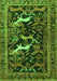 Animal Green Traditional Rug, tr3426grn