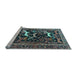 Sideview of Machine Washable Animal Light Blue Traditional Rug, wshtr3426lblu