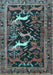 Animal Light Blue Traditional Rug, tr3426lblu