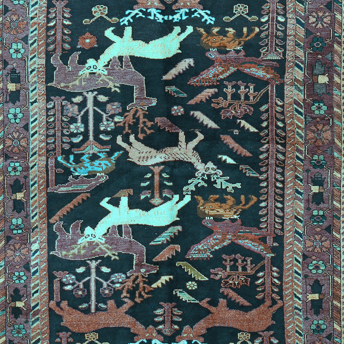 Animal Light Blue Traditional Rug, tr3426lblu