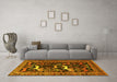 Machine Washable Animal Yellow Traditional Rug in a Living Room, wshtr3426yw