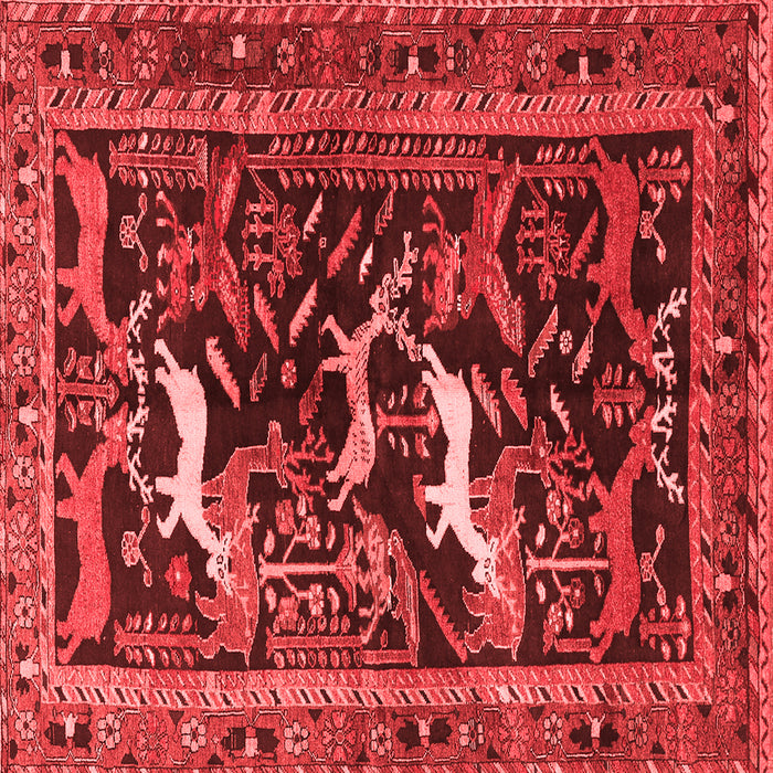 Animal Red Traditional Rug, tr3426red