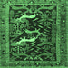 Square Machine Washable Animal Emerald Green Traditional Area Rugs, wshtr3426emgrn