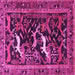 Square Machine Washable Animal Pink Traditional Rug, wshtr3426pnk