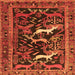 Serging Thickness of Animal Orange Traditional Rug, tr3426org