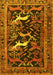 Machine Washable Animal Yellow Traditional Rug, wshtr3426yw