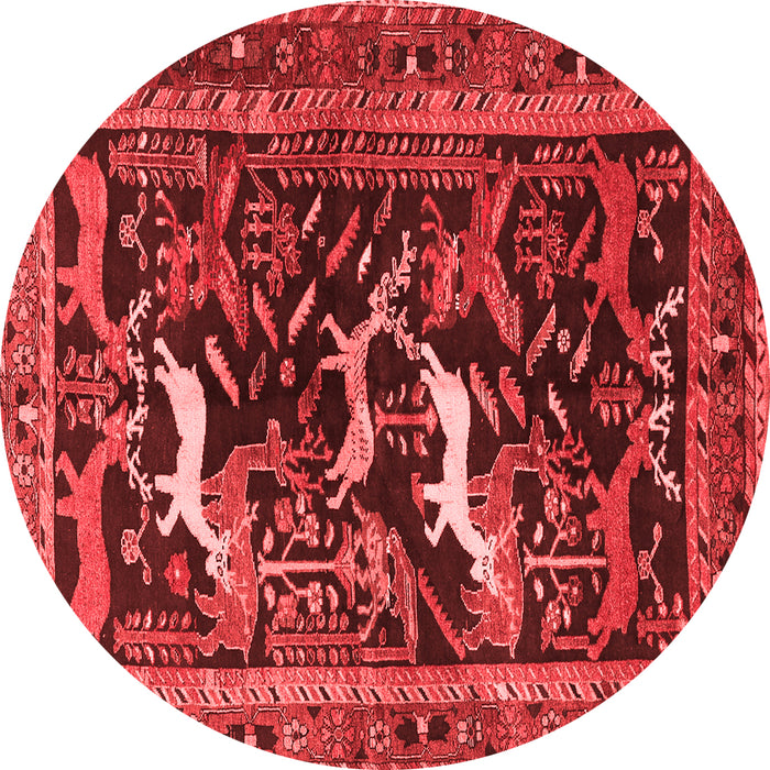 Animal Red Traditional Rug, tr3426red