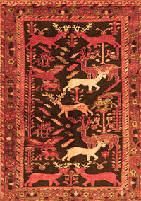 Animal Orange Traditional Rug, tr3426org