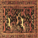 Square Animal Brown Traditional Rug, tr3426brn