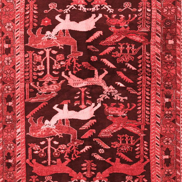 Machine Washable Animal Red Traditional Rug, wshtr3426red
