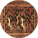 Round Animal Brown Traditional Rug, tr3426brn