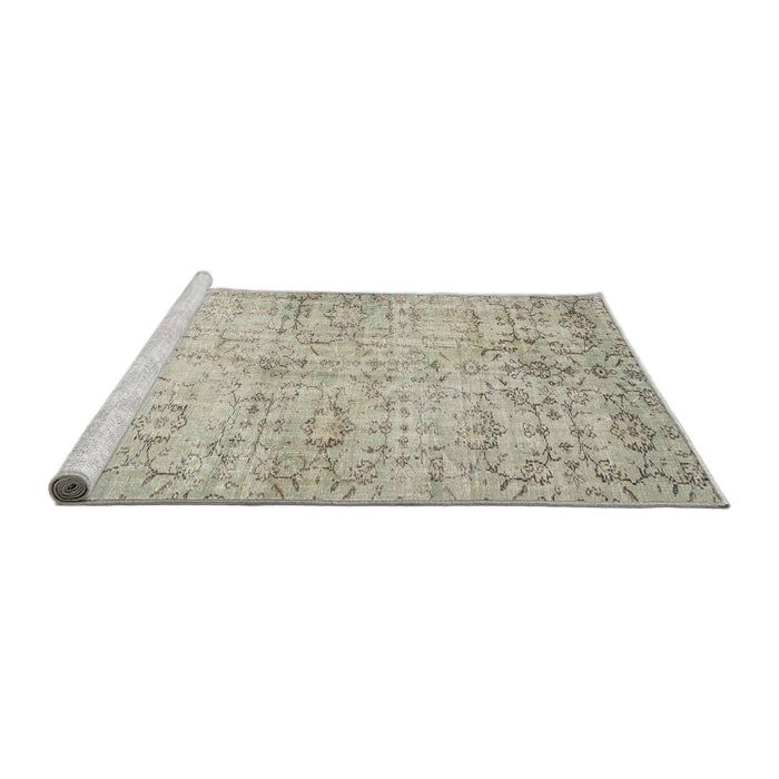 Sideview of Machine Washable Traditional Desert Sand Beige Rug, wshtr3427