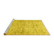 Sideview of Machine Washable Persian Yellow Traditional Rug, wshtr3427yw