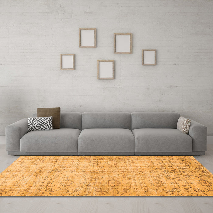Machine Washable Persian Orange Traditional Area Rugs in a Living Room, wshtr3427org