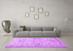 Machine Washable Persian Purple Traditional Area Rugs in a Living Room, wshtr3427pur