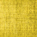 Square Machine Washable Persian Yellow Traditional Rug, wshtr3427yw