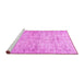 Sideview of Machine Washable Persian Pink Traditional Rug, wshtr3427pnk