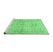 Sideview of Machine Washable Persian Emerald Green Traditional Area Rugs, wshtr3427emgrn