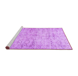 Sideview of Machine Washable Persian Purple Traditional Area Rugs, wshtr3427pur